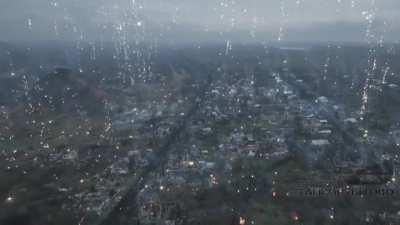 RU pov: Thermite rain over UA position.
