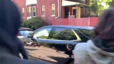 Antifa mistakingly attacks an Anti-Trump protester calling him a Nazi