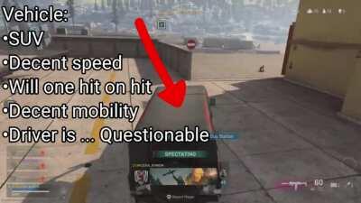 Snipers and shotguns may not be my thing, but cars aren't my teammate's thing.