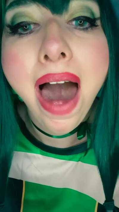 Froppy is all tits and tongue! Tsuyu Asui by Cosplaying Cryptid [My Hero Academia]