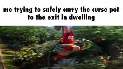 then i get knocked by a bat into a deep pit