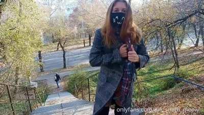 walking on the street again naked