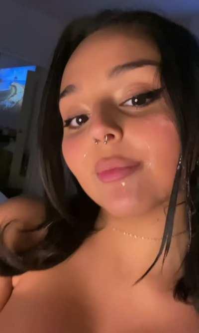 cum shot on my ‘02 face 🥰