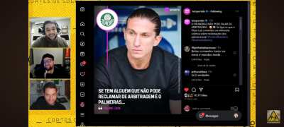 O palmeirense Victor Lopes foi começar o programa do De Sola, quadro dentro da TNT Sports, zoando a arbitragem de Flamengo x Palmeiras e tomou essa invertida do Wallace Borges ao vivo