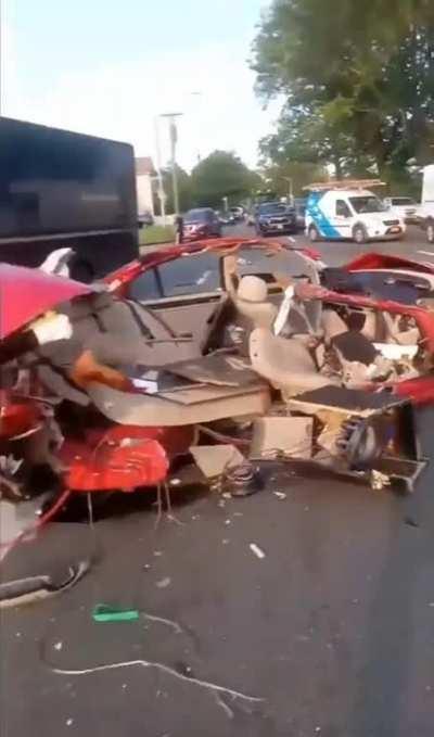 Speeding BMW Slams Into The Back Of A UPS Truck Killing A 14y/o Girl Who Was Ejected From The Vehicle In Springfield Gardens, Queens.