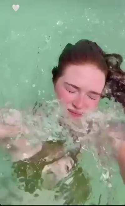 Larsen Thompson in the water