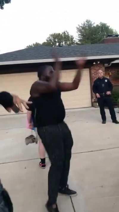 Protestors in Florissant, a suburb of St. Louis, show up at the Mayors house and have a dance party on his driveway demanding the arrest of a Detective who ran over a fleeing man with an unmarked SUV