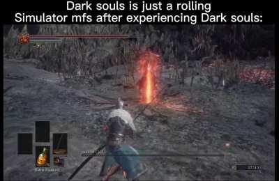 Dark souls is just a rolling simulator mf’s after playing dark souls