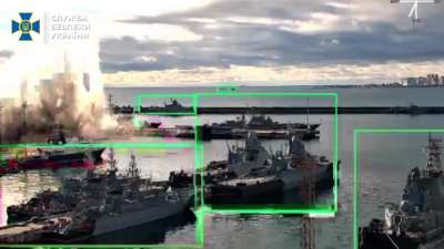 The Ukrainian Security Service struck the Varshavianka (Kilo) submarine using a Sub Sea Baby drone, Novorossiysk, Russia, December 2025.