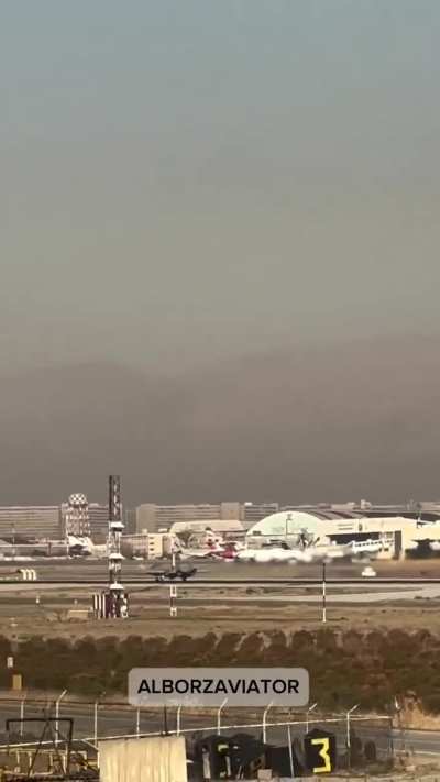 Iranian F-14A Tomcat taking off with afterburners, Mehrabad airport