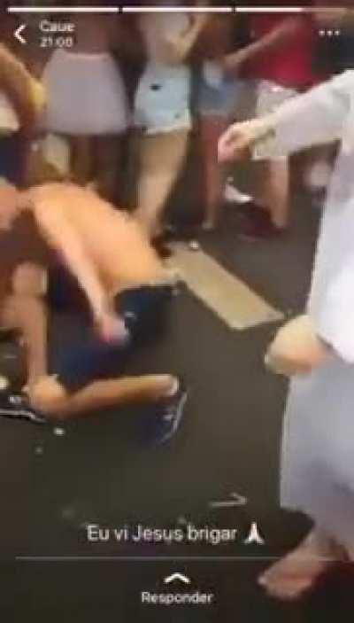 Jesus throwing them holy fists