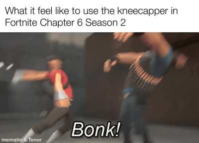 What it feels like to use the kneecapper in Fortnite