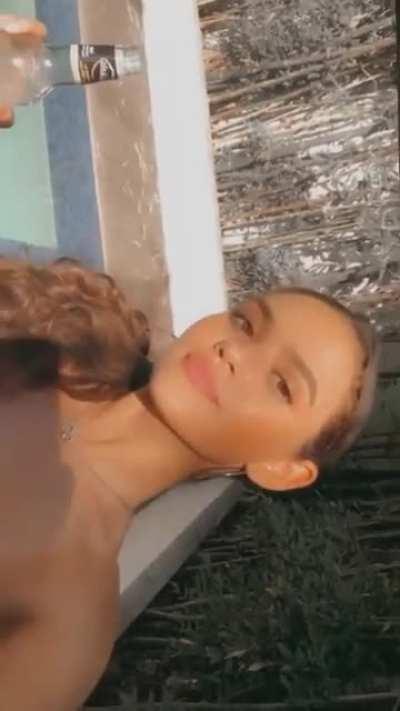 Is it safe to say to that she's nude?