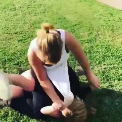 I counted 14 punches direct to the face