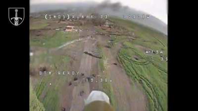 Russian soldiers on motorcycles detonate mine, get stuck in barbed wire, nearly hit by incoming FPV and detonate another mine as they flee, the other motorcycle crew got hit by drone-dropped munitions, detonating the fuel tank [May 2025]