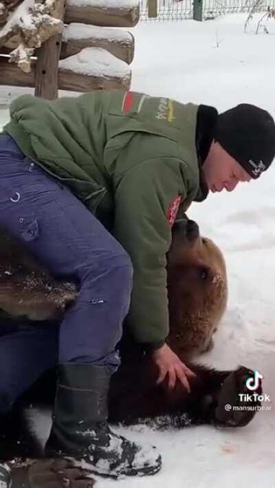 Just a Russian wrestling a bear nbd