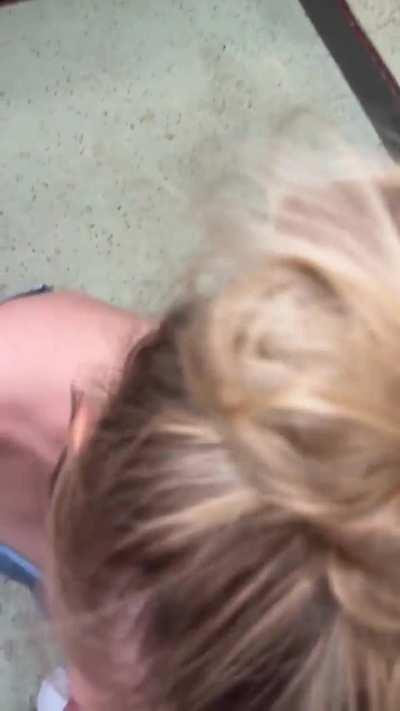 He took me shopping and got me whatever I wanted so I rewarded him with a stairwell BJ [gif]