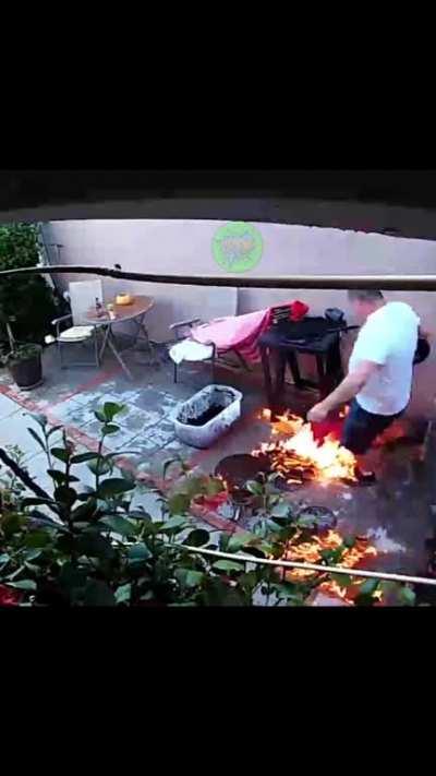 Pouring gas on a lit grill, WCGW?