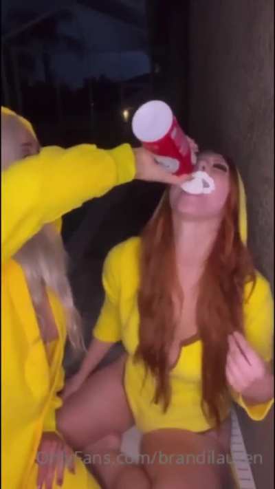 Scarlett and Brandi take shots 