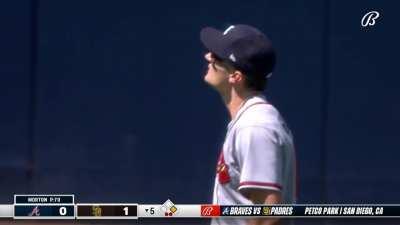 [Highlight] [Highlight] Sam Hilliard robs a fan (and Manny Machado) of a home run!