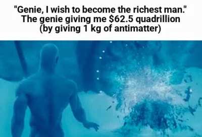 Fun fact: antimatter cost $62.5 trillion per gram