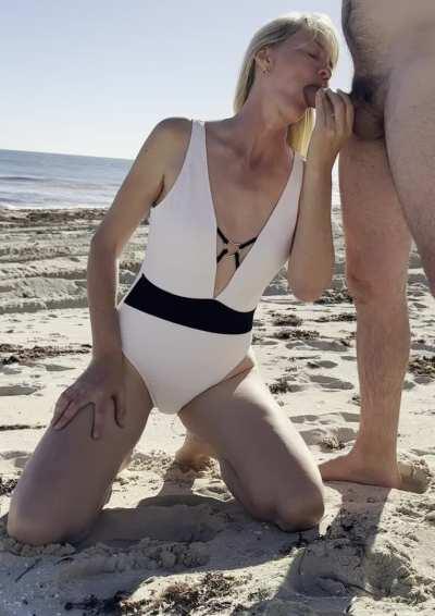 Mum was sneaky down at the beach