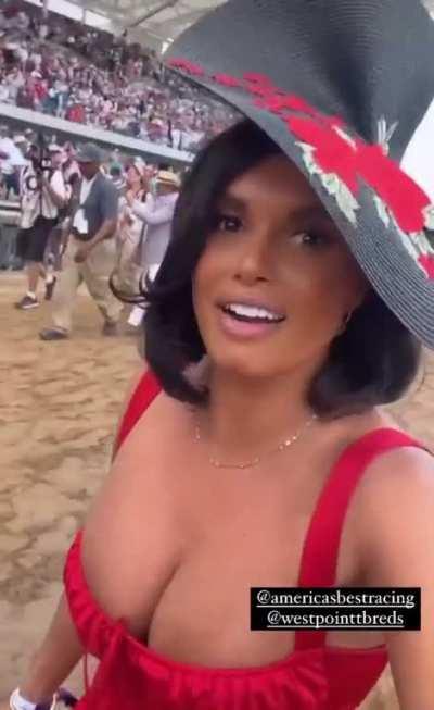 Joy walking on the track