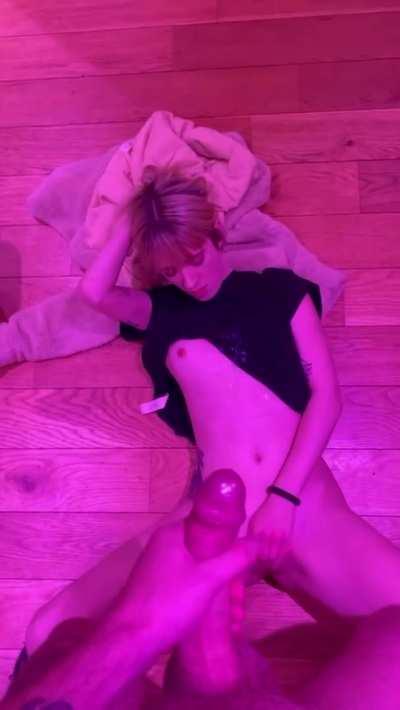 He showered me in cum while I played with myself!