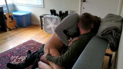 Bouncing Couple Cowgirl Grinding HD Long Hair Passionate Quickie Romantic Roommate Porn GIF by hoggel