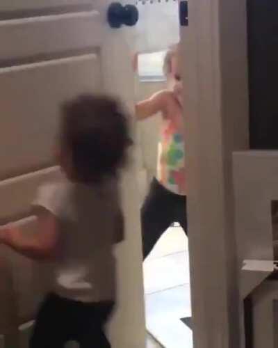 She looked in the other kids eyes.