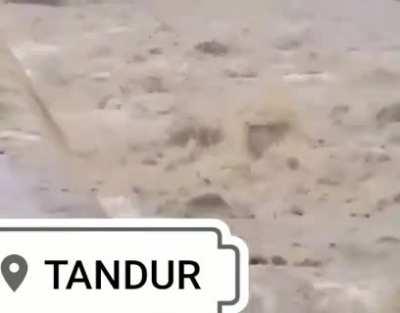 Driving across a flooding river