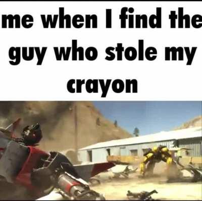 Now I have to use the white crayon