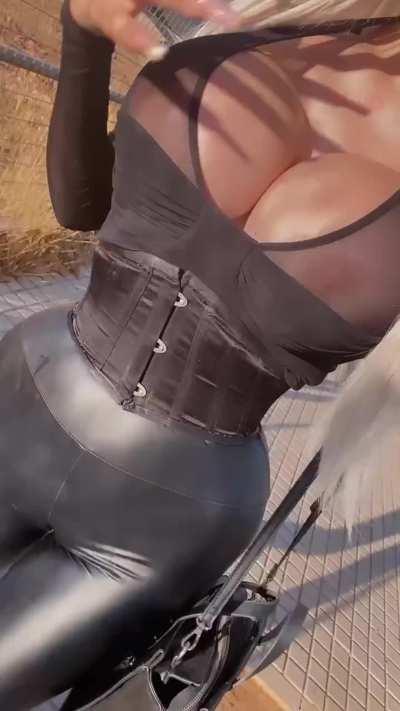 They look even bigger with a corset. I love the combination