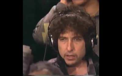 Bob Dylan during the studio recording of 