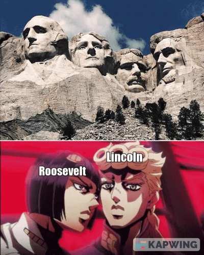 Mount Rushmore is a JoJo reference