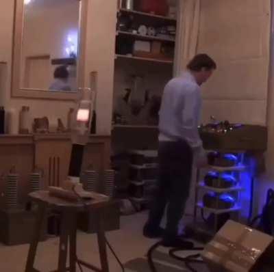 Man turns on 20000 watt light bulb