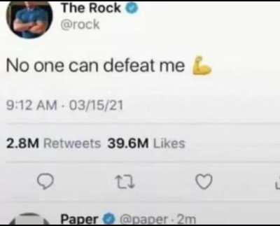 o rocha foi embrulhado