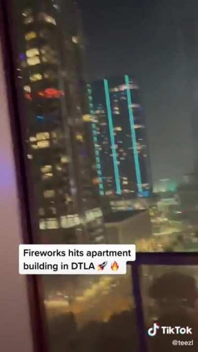 Fireworks hit downtown apartment