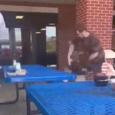 Picking a fight with a big guy