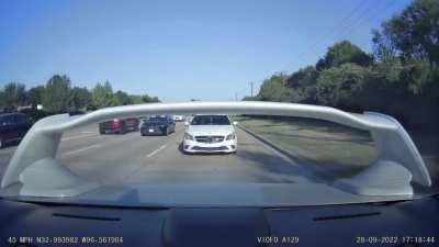 Distracted driver hits guy who follows to close