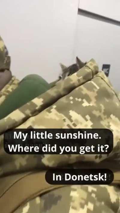 Soldier returning from Donetsk