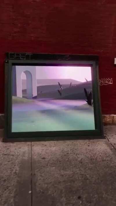 Loved the person walking past and not noticing an entire world RIGHT THERE