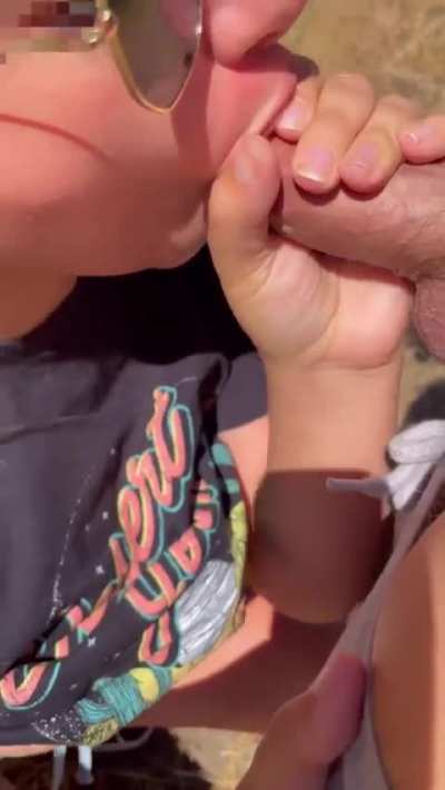 Taking a load on the hiking trail 