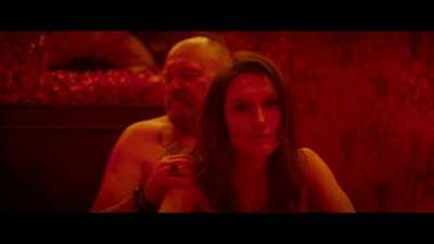 Gorgeous Ana Girardot taking it from behind, from a tattooed old customer, unknown age difference, from La Maison