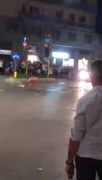 WCGW Lighting a firework with a very short fuse