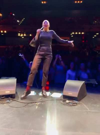 on stage
