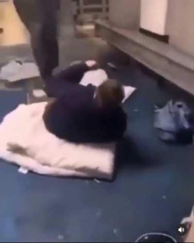 6 teenagers jump a homeless man in Cornwall.