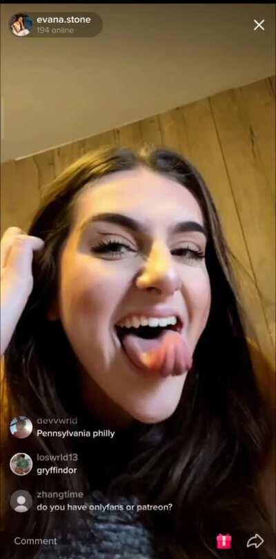 Evana Stone (tongue flicks)
