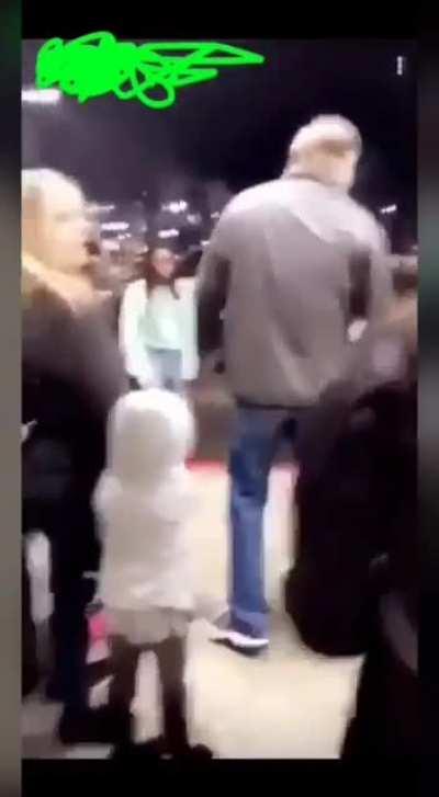 Group of girls harrassed guy and his family, and one gets creamed.