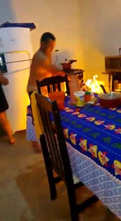 Homemade flamethrower, should be fine